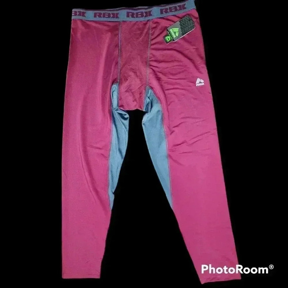 RBX maroon workout gym compression pants #CRM707R NWT L or XL - Picture 1 of 6
